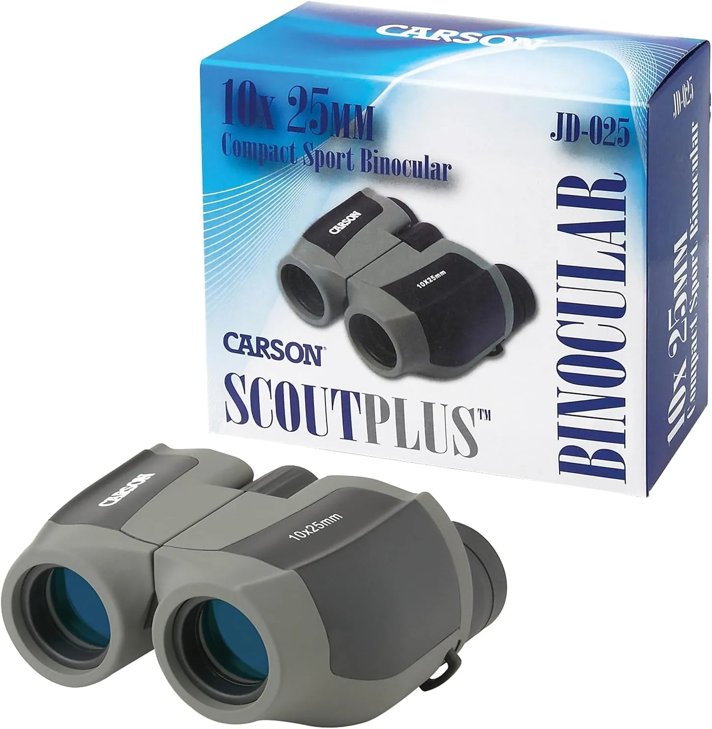 Carson ScoutPlus 10x25mm Compact and Lightweight Porro Prism Binoculars (JD-025)