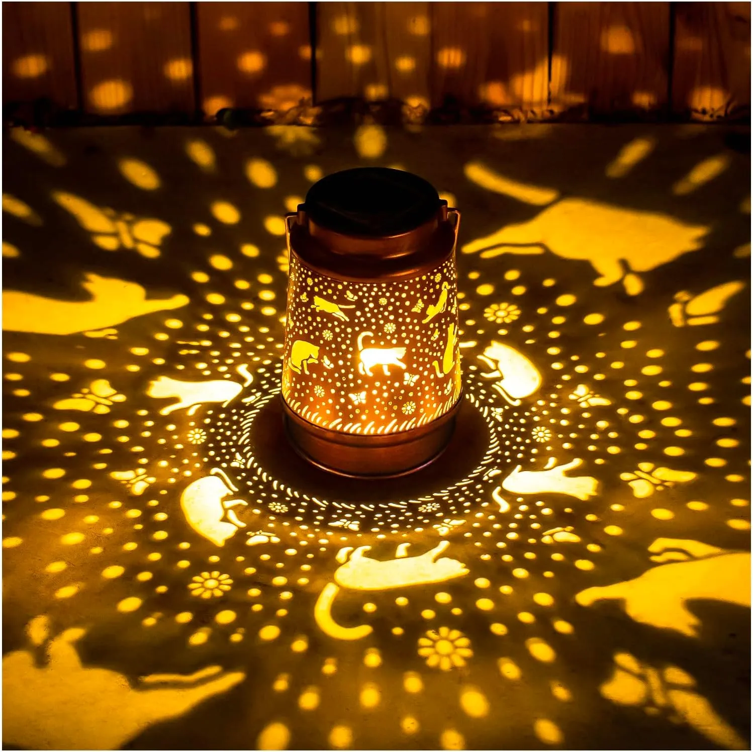 Cat Solar Lanterns Outdoor Waterproof Hanging Solar Lights Cat Gifts for Women Men Metal Decorative LED Cat Lanterns for Garden Decor,Yard,Patio,Lawn,Tabletop,Pathway,Landscape