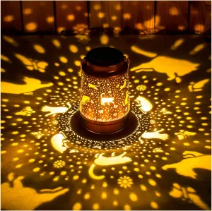 Cat Solar Lanterns Outdoor Waterproof Hanging Solar Lights Cat Gifts for Women Men Metal Decorative LED Cat Lanterns for Garden Decor,Yard,Patio,Lawn,Tabletop,Pathway,Landscape