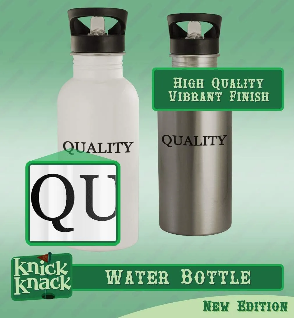 Caution No Filters - 20oz Stainless Steel Outdoor Water Bottle, Silver