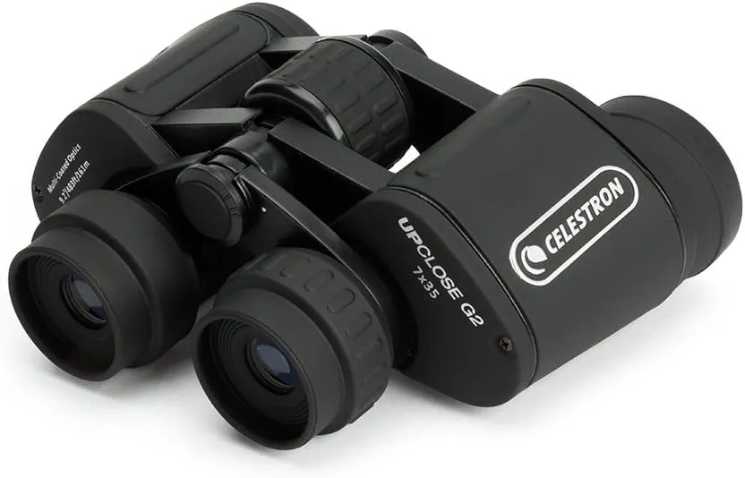 Celestron – UpClose G2 7x35 Binocular – Multi-Coated Optics for Bird Watching, Wildlife, Scenery and Hunting – Porro Prism Binocular for Beginners – Includes Soft Carrying Case