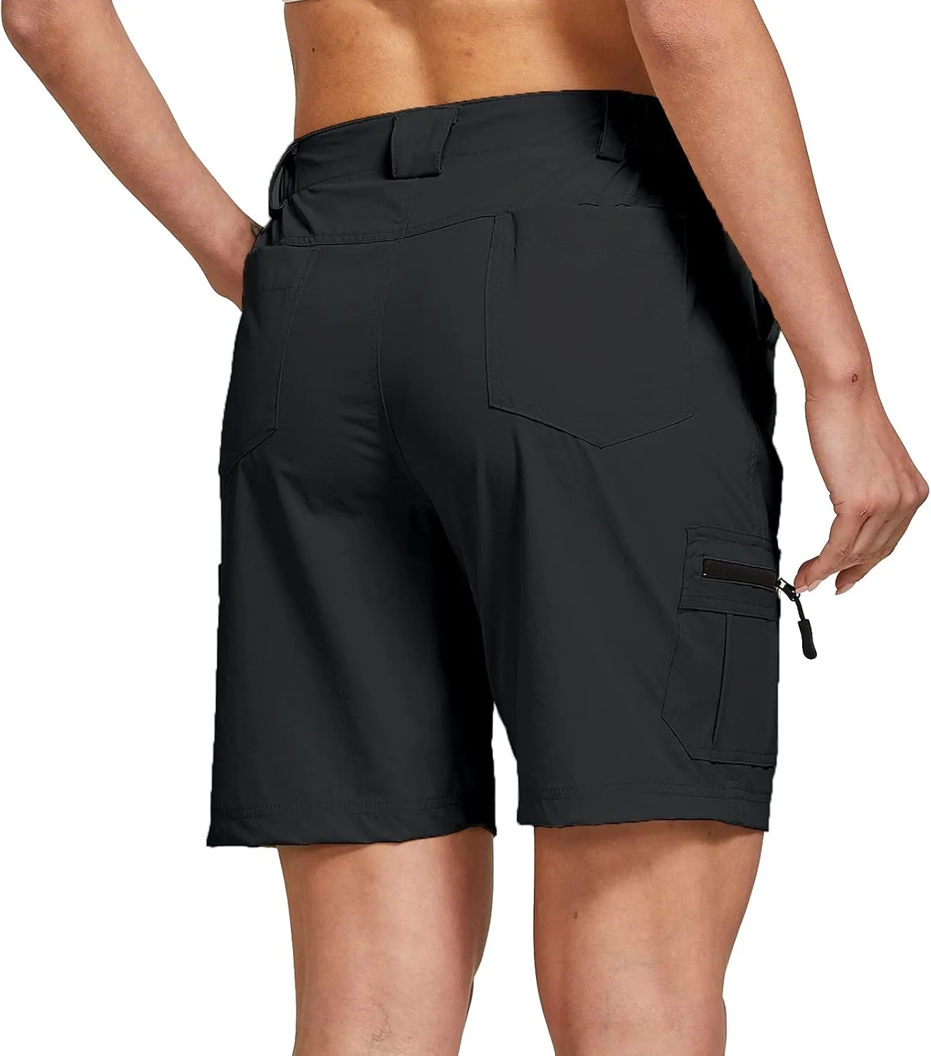 ChinFun Women's Stretch Cargo Shorts Lightweight Hiking Shorts Quick Dry Outdoor Shorts Water Resistant with 6 Pockets