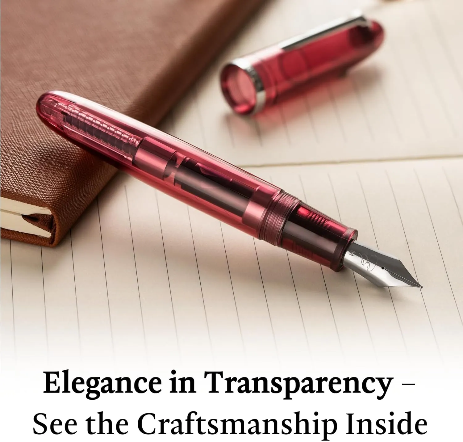 Clarity Transparent Fountain Pen Set – Available in 3 Nib Sizes and 4 Colors, Includes Ink Converter, Elegant Gift Box, – Premium Quality Writing Instrument, 1 Year International Warranty