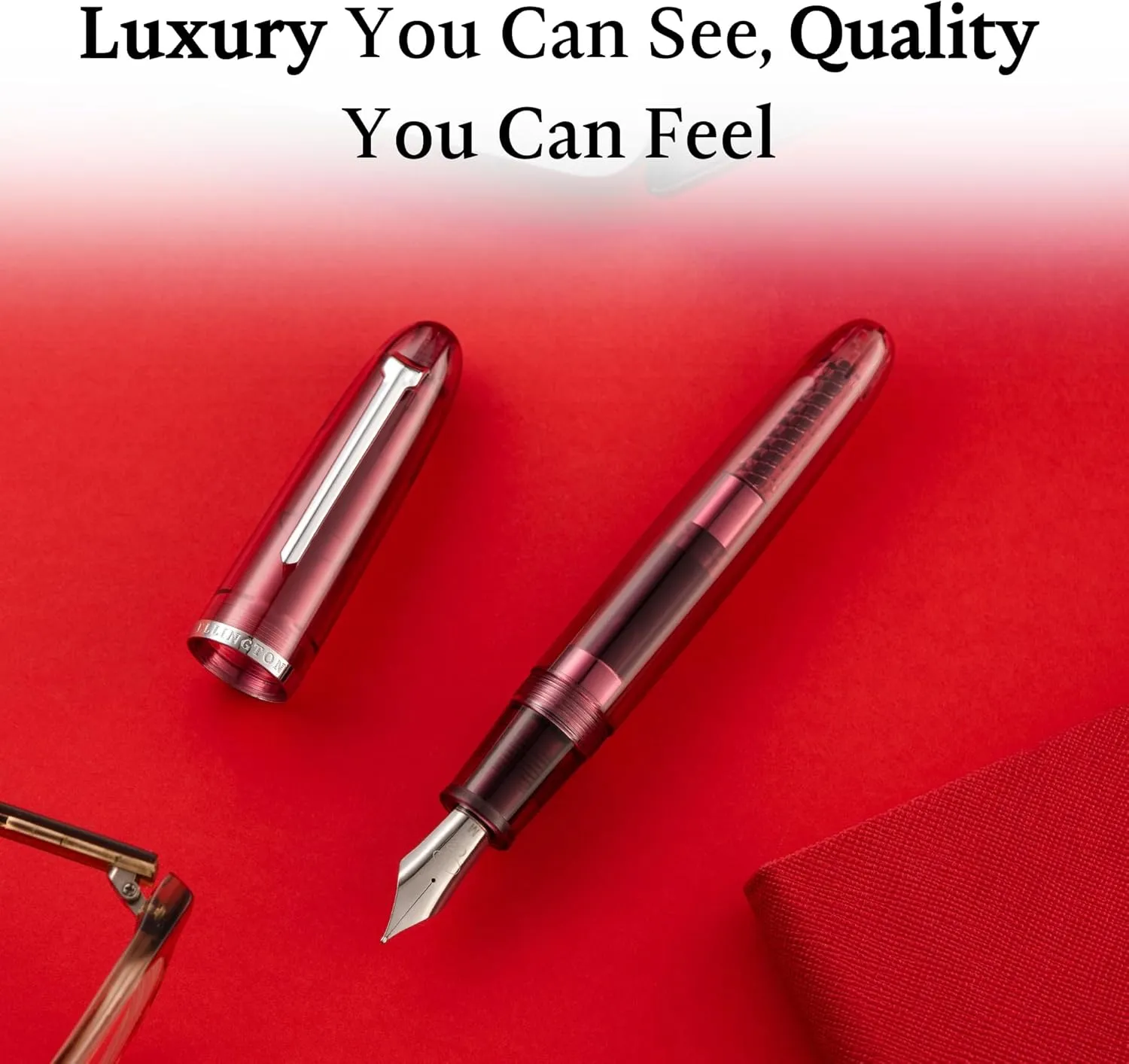 Clarity Transparent Fountain Pen Set – Available in 3 Nib Sizes and 4 Colors, Includes Ink Converter, Elegant Gift Box, – Premium Quality Writing Instrument, 1 Year International Warranty