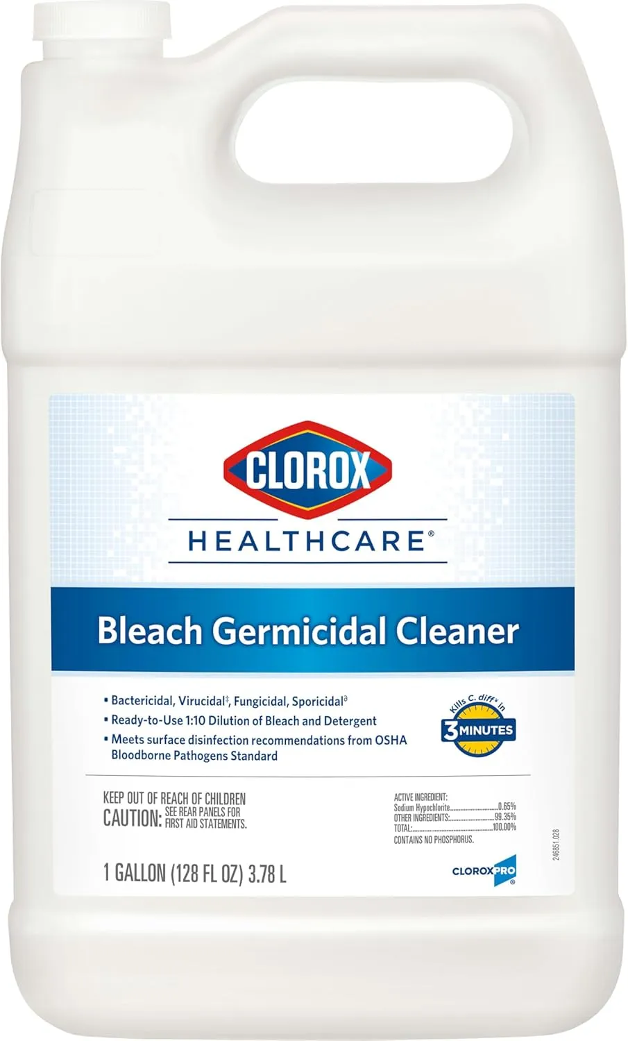 Clorox Healthcare Bleach Germicidal Cleaner Refill, 128 FL Oz (Package May Vary)