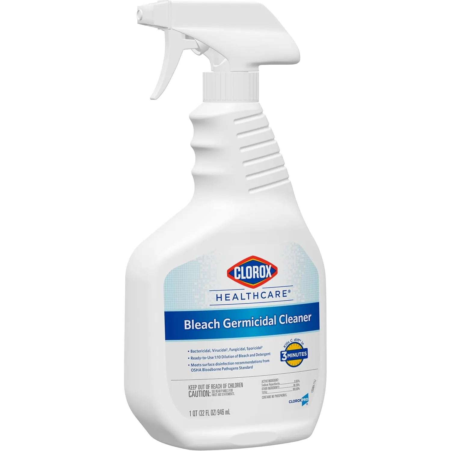 Clorox Healthcare Bleach Germicidal Cleaner Spray, 32 Fluid Ounces (Package May Vary)