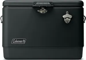 Coleman Reunion Premium Insulated Portable Cooler, Leak-Resistant 54qt Steel Belted Cooler with Heavy-Duty Latch, Handles, Drain & Bottle Opener, Great for Camping, Tailgating, Beach, Picnic, & More