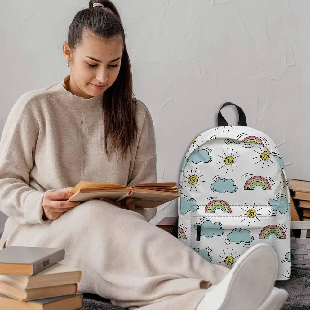 Colorful Fish Backpack Bookbags Cute Kawaii Cartoon Backpack Casual Daypack Travel Camping 16 Inch
