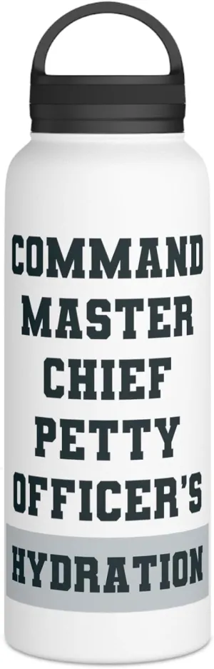 Command Master Chief Petty Officer's Hydration: Insulated Water Bottle – Stainless Steel, Military Gift, 12oz, 18oz, 32oz