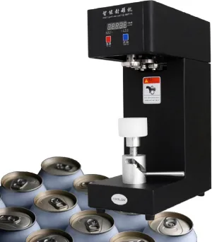Commercial Benchtop Can Seamer, Electric Can Cup Sealer with Smart Counter, for 55 mm/2.2 inch Diameter Pop,Black-110V