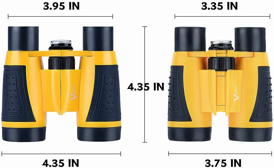 Compact Binoculars for Kids Bird Watching Hiking Camping Fishing Accessories Gear Essentials Best Toy Gifts for Boys Girls Children Toddler Waterproof 5X30 Optical Lens Including Compass