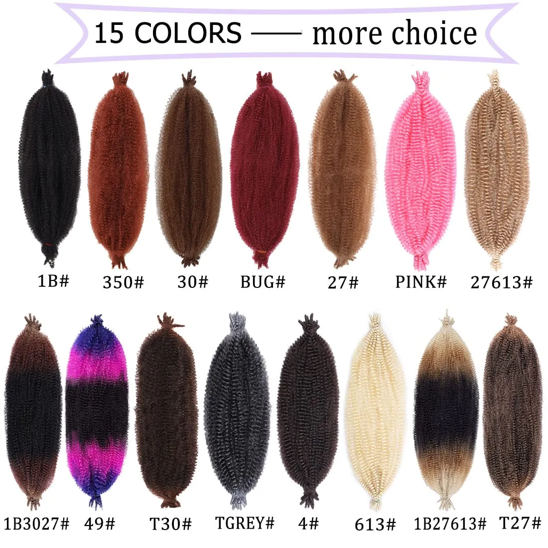 COOKOO Pre-Separated Springy Afro Twist Hair 16 Inch 8 packs Ombre Marley Twist Braiding Hair Spring Twist Hair for Soft Faux Locs Hair Synthetic Hair Extensions for Women(16 Inch, 1B/30/27#)