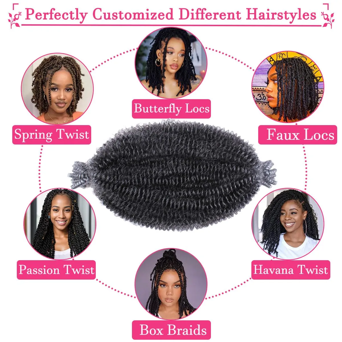 COOKOO Springy Afro Twist Hair 16 Inch 8 packs Pre-Separated Ombre Marley Twist Braiding Hair Pre-Fluffed Spring Twist Hair For Kinky Afro Twist Hair Synthetic Hair Extensions(16 Inch,TGREY#)