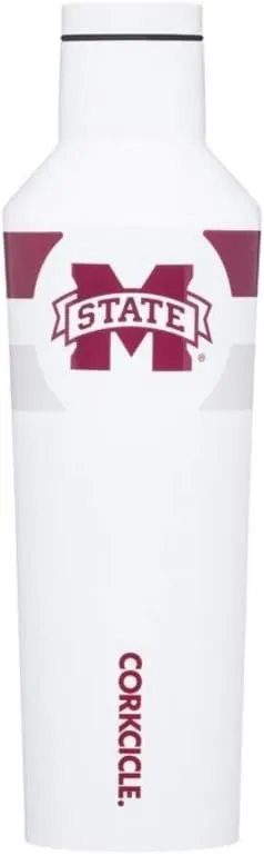 Corkcicle - 16oz NCAA Triple Insulated Stainless Steel Water Bottle, Mississippi State Bulldogs, Gym Stripe