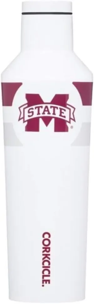 Corkcicle - 16oz NCAA Triple Insulated Stainless Steel Water Bottle, Mississippi State Bulldogs, Gym Stripe