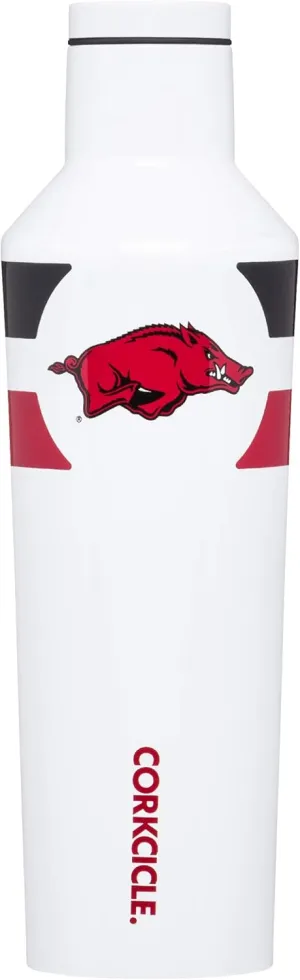 Corkcicle - 16oz NCAA Triple Insulated Stainless Steel Water Bottle, University of Arkansas Razorbacks, Gym Stripe
