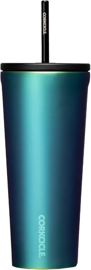 Corkcicle Cold Cup Insulated Tumbler with Lid and Straw, Dragonfly, 24 oz – Reusable Water Bottle Keeps Beverages Cold for 12hrs, Hot 5hrs – Cupholder Friendly Tumbler, Lid for Flexible Sipping