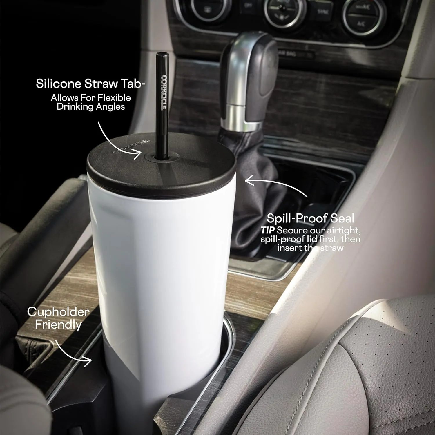 Corkcicle Cold Cup Insulated Tumbler with Lid and Straw, Dragonfly, 24 oz – Reusable Water Bottle Keeps Beverages Cold for 12hrs, Hot 5hrs – Cupholder Friendly Tumbler, Lid for Flexible Sipping