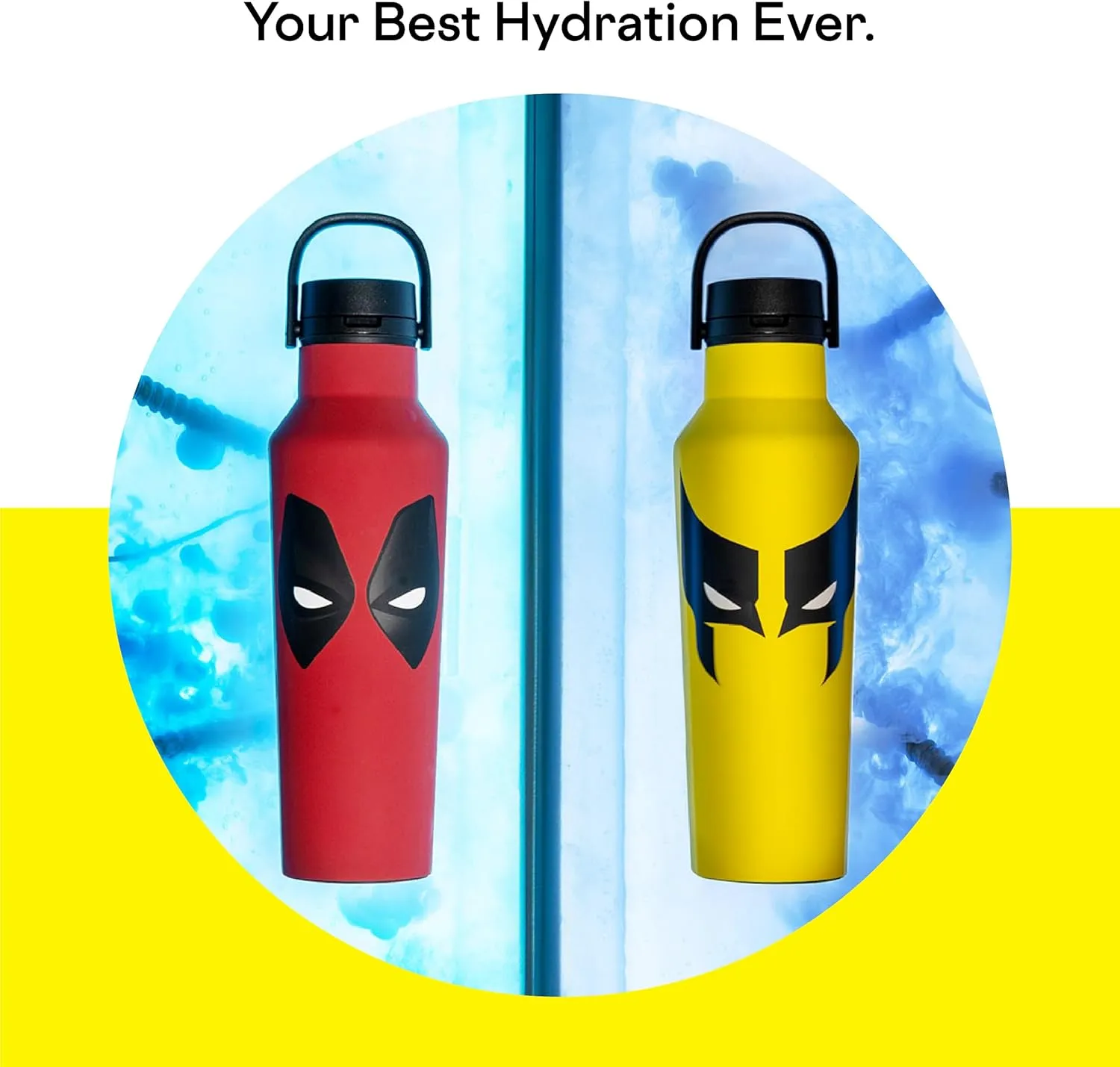 Corkcicle x Marvel Wolverine Insulated Canteen, 20 oz – Water Bottle Keeps Drinks Cold 25hrs, Hot 12hrs – Cupholder Friendly Tumbler with Screw-On Cap