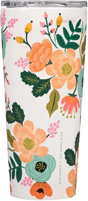 Corkcicle x Rifle Paper Co. Classic Insulated Coffee Mug with Lid, Cream Lively Floral, 24 oz – Stainless Steel Travel Tumbler Keeps Cold 9hrs, Hot 3hrs – Cupholder Friendly Travel Coffee Tumbler