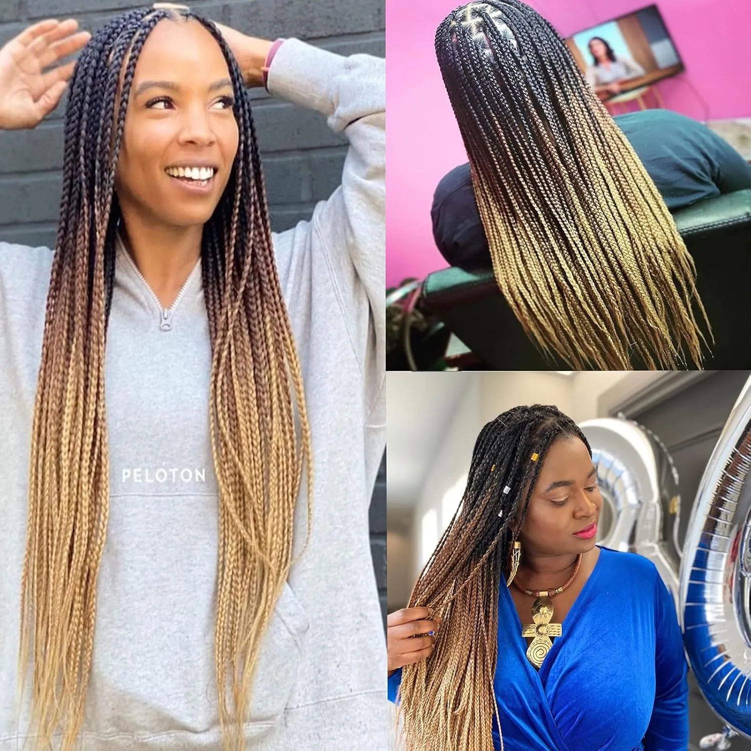Crochet Box Braids 6Packs 22Inch Pre-looped Synthetic Crochet Braids for Black Women