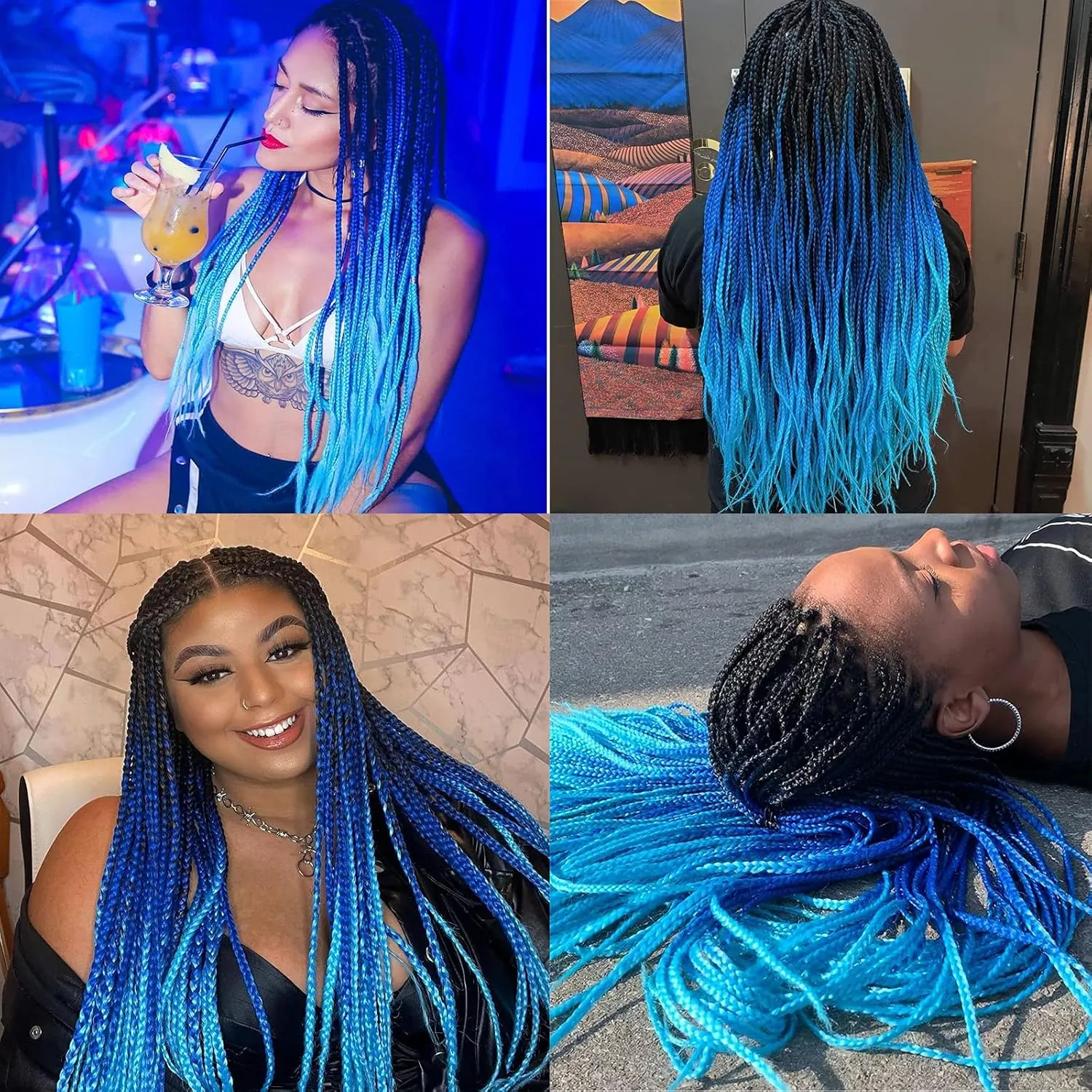 Crochet Box Braids 6Packs 22Inch Pre-looped Synthetic Crochet Braids for Black Women
