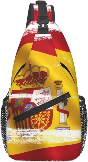 Cross Chest Bag Diagonally - Quality, Durable, and Spacious Shoulder Bag for Men and Women Spain Flag Pattern