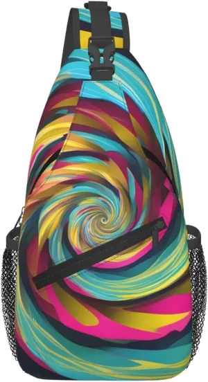 Cross Chest Bag Diagonally - Quality, Durable, and Spacious Shoulder Bag for Men and Women spiral optical illusion gif Pattern