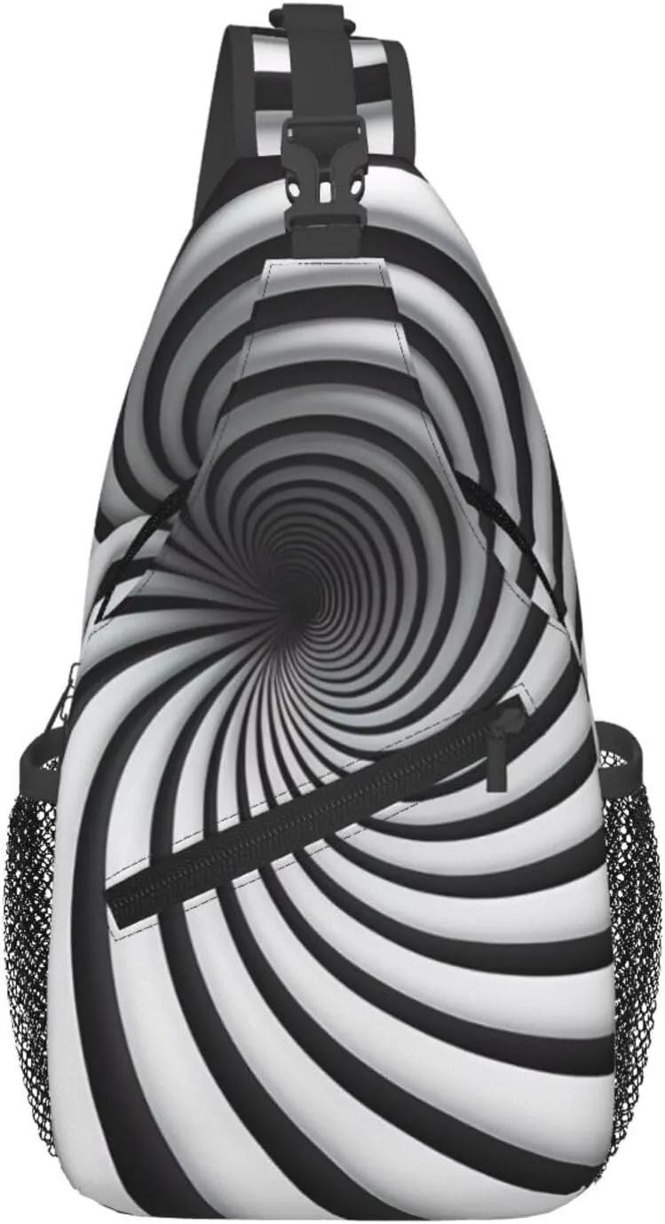 Cross Chest Bag Diagonally - Quality, Durable, and Spacious Shoulder Bag for Men and Women spiral optical illusion gif Prints