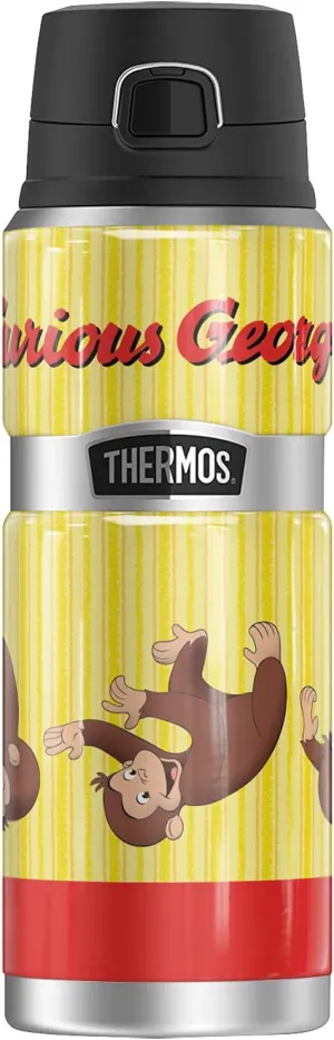 Curious George Rolling George THERMOS STAINLESS KING Stainless Steel Drink Bottle, Vacuum insulated & Double Wall, 24oz