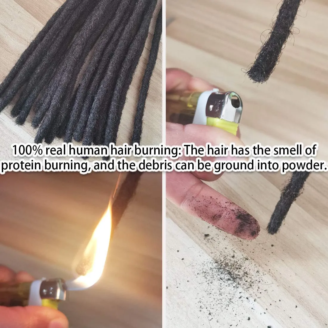 DAIXI 0.6cm & 0.8cm Thickness #Bug Color 4 Inch 10 Strands 100% Real Human Hair Dreadlock Extensions for Man/Women Handmade Permanent loc Extensions Bundles Can Be Dyed Bleached Curled and Twisted