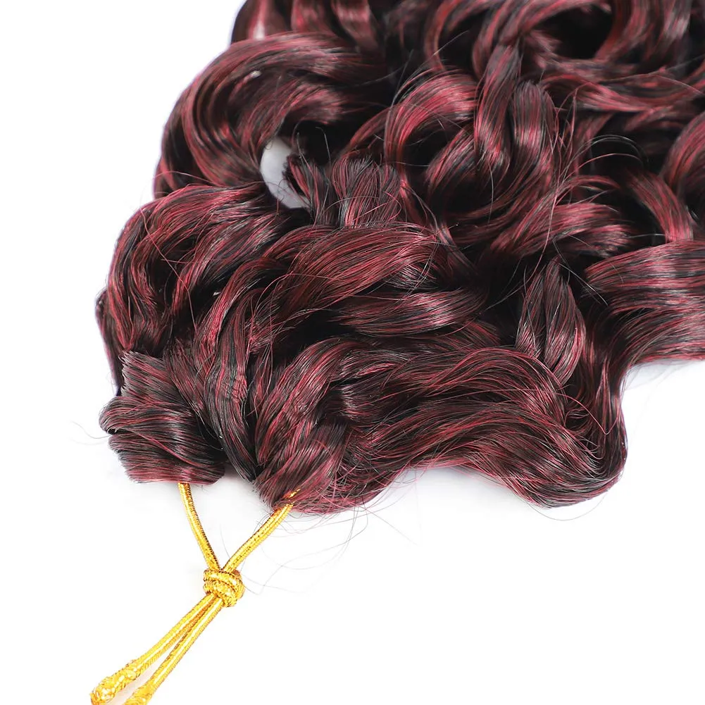Dansama GoGo Curl Crochet Hair, Ocean Wave Water Wave Synthetic Braiding Hair Extensions for Black Women (14 inch (Pack of 6), T1B/BUG)