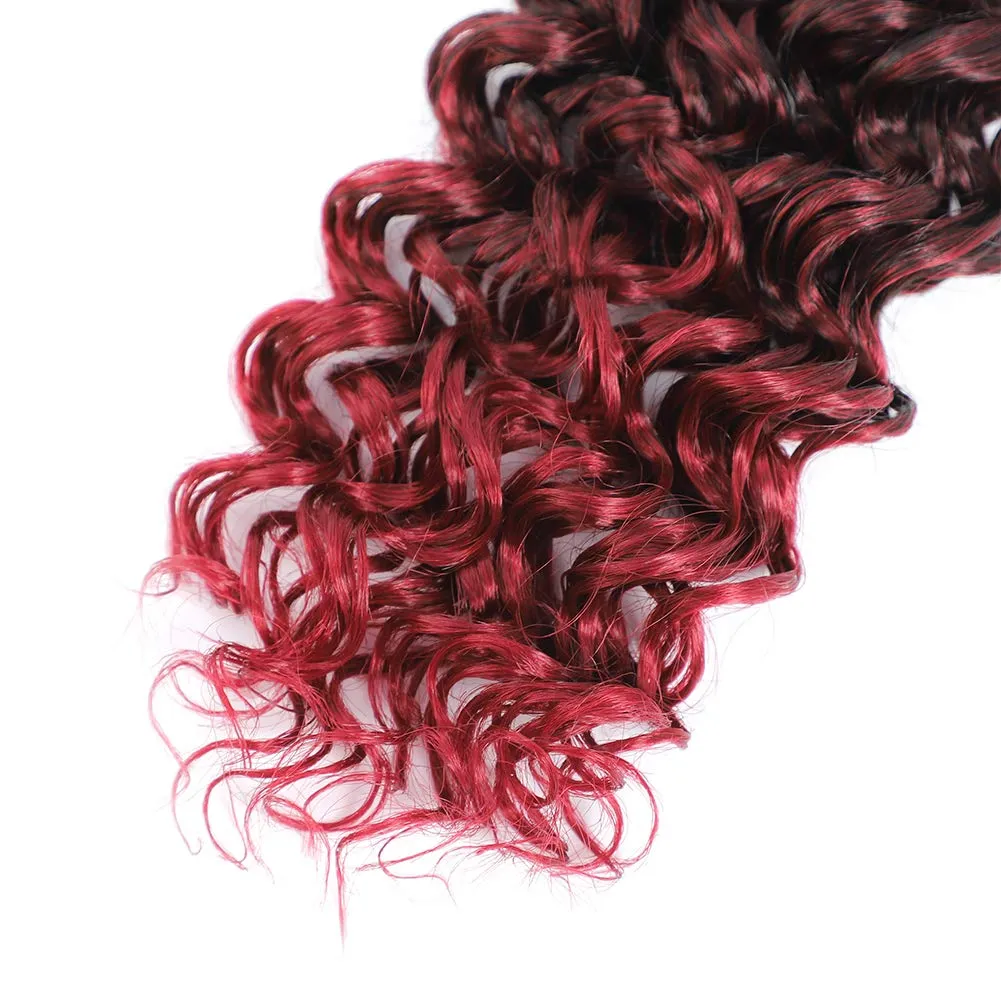 Dansama GoGo Curl Crochet Hair, Ocean Wave Water Wave Synthetic Braiding Hair Extensions for Black Women (14 inch (Pack of 6), T1B/BUG)
