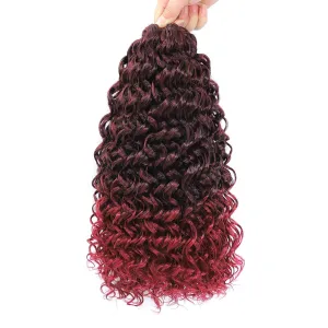 Dansama GoGo Curl Crochet Hair, Ocean Wave Water Wave Synthetic Braiding Hair Extensions for Black Women (14 inch (Pack of 6), T1B/BUG)