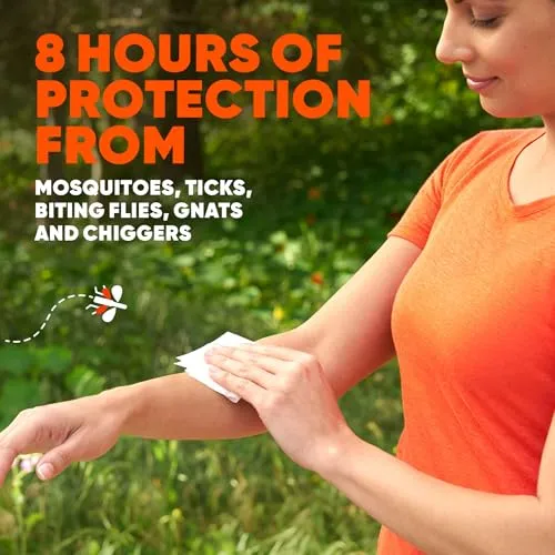 Deep Woods Mosquito & Insect Repellent Wipes – Long-Lasting,12 Individually Wrapped Wipes