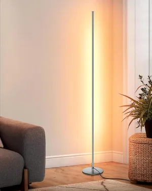 DEWENWILS Floor lamp, 1100Lumen Modern Dimmable Corner Floor Lamp with 3000K Warm Light & Foot Switch, 57.5" Tall Standing Lamp for Living Room, Bedroom, Silver