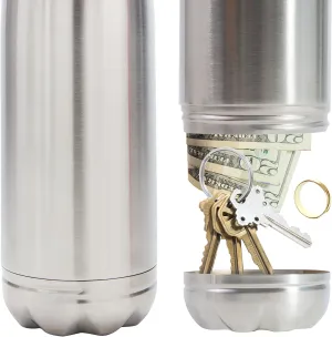 Diversion Water Bottle Can Safe by Stash-it, Stainless Steel Tumbler with Hiding Spot for Money, Discreet Decoy for Travel or at Home, Bottom Unscrews to Store your Valuables