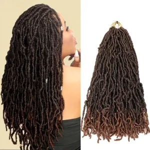 Dorsanee 18 inch New Faux Locs Crochet Hair 7 Packs New Soft Locs Crochet Hair for Black Women Pre Looped Goddess Locs Synthetic Braiding Hair Extensions Ombre Brown (18in, 1B/30)