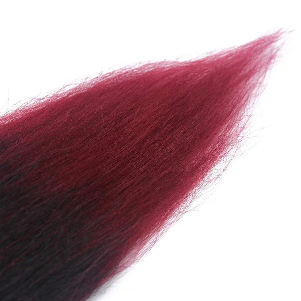 Dorsanee Ombre Burgundy Braiding Hair Pre Stretched 20 Inch 8 Packs Braiding Hair Extensions for Crochet Box Braids Twists Locs Hair Itch Free Soft Yaki Texture Hot Water Setting (20inch,#1B/Bug)