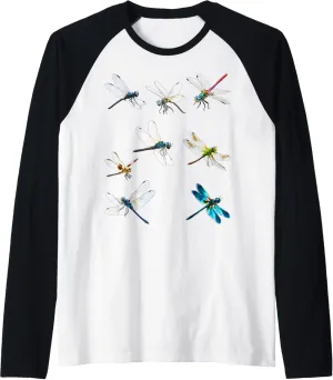 Dragonfly Dragonflies Natural Mosquito Repellent biting bugs Raglan Baseball Tee