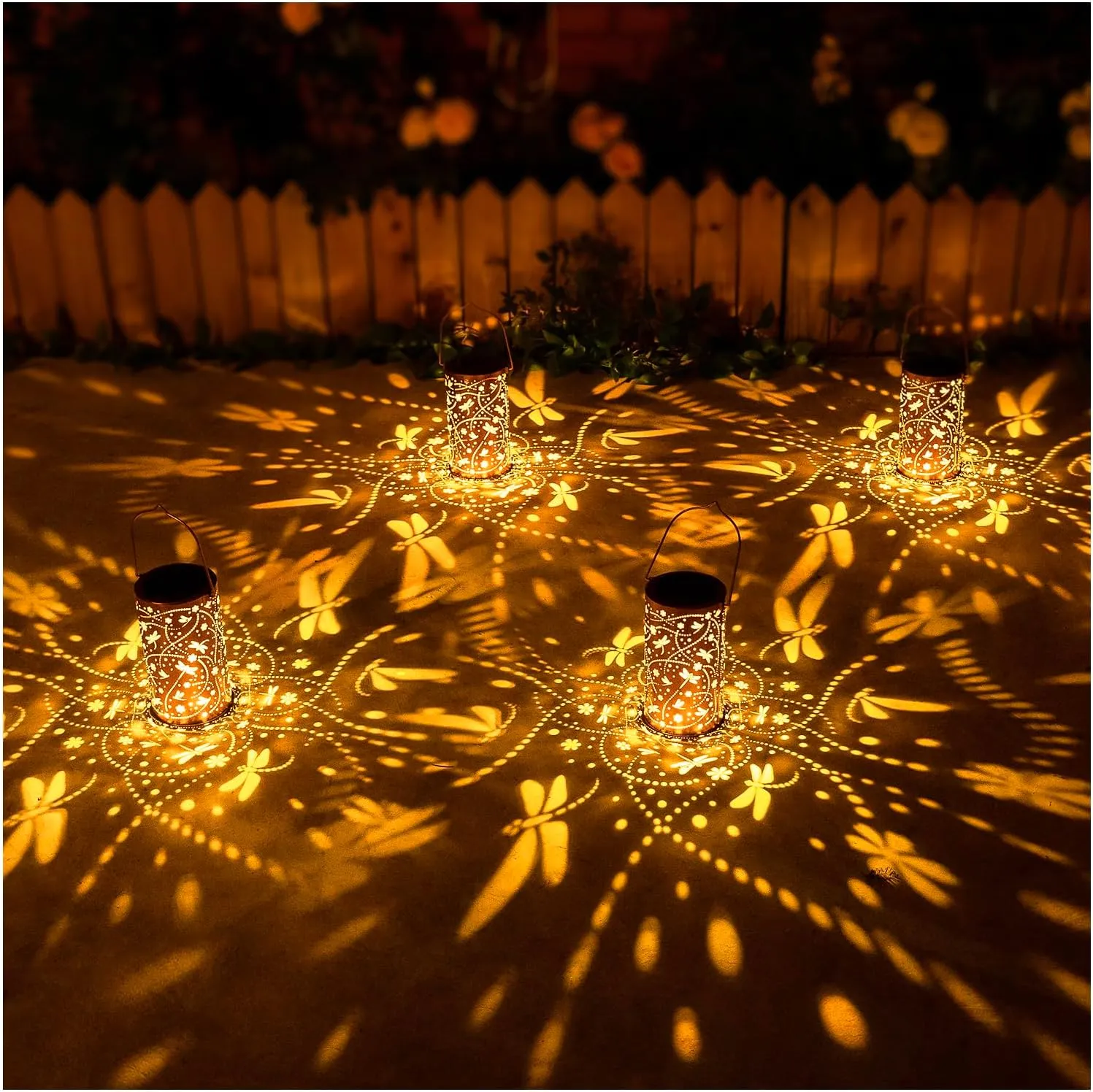 Dragonfly Solar Lanterns Outdoor Waterproof Hanging Solar Lights Dragonfly Gifts for Women Men Metal Decorative LED Dragonfly Lanterns for Garden Decor,Yard,Patio,Lawn,Tabletop,Pathway,Landscape