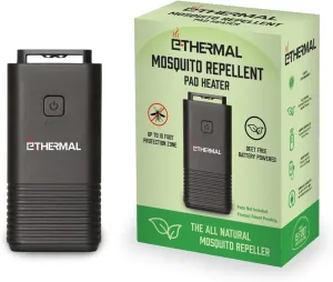 E-Thermal Mosquito Repeller - Uses All Natural, Deet Free Pads - Rechargeable Battery - No Butane - Very Effective with Up to 15 Feet of Protection - The All Natural Bug Spray Alternative
