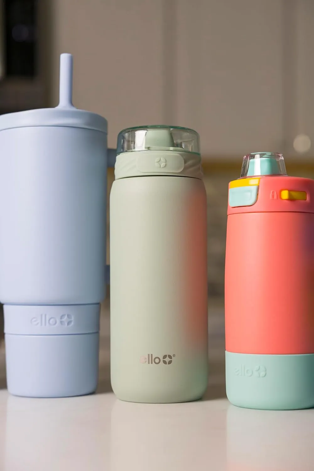 Ello Cooper 18oz Kids Stainless Steel Water Bottle with Straw and Carry Handle, Double Walled and Vacuum Insulated Metal, Leak Proof Locking Lid with Soft Silicone Spout, Reusable, BPA Free, Sage