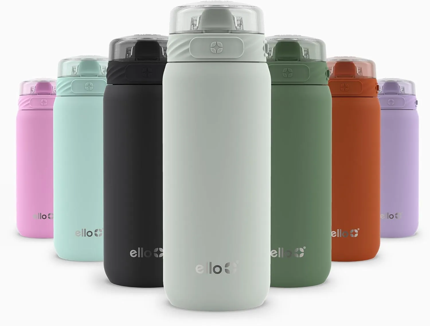 Ello Cooper 18oz Kids Stainless Steel Water Bottle with Straw and Carry Handle, Double Walled and Vacuum Insulated Metal, Leak Proof Locking Lid with Soft Silicone Spout, Reusable, BPA Free, Sage