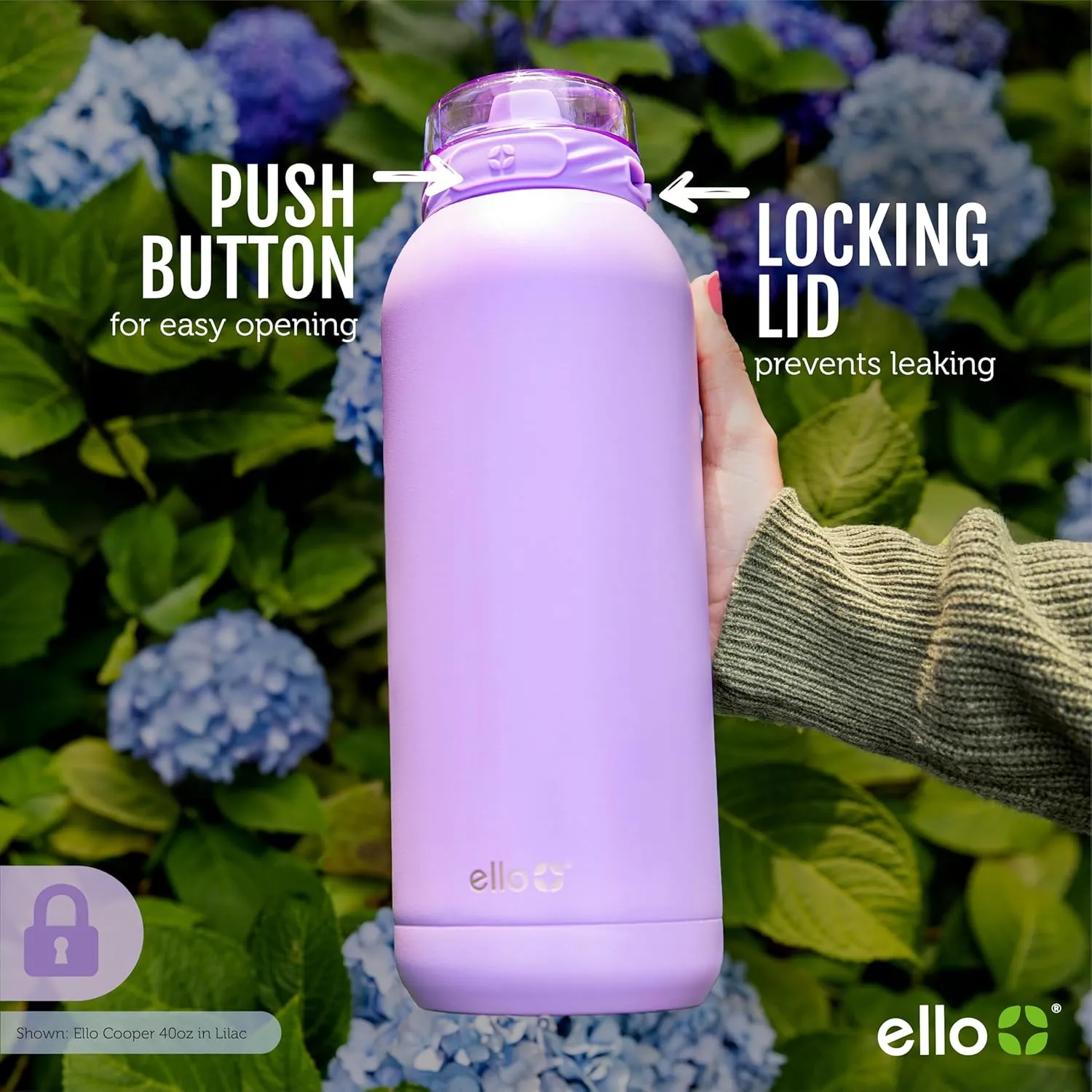 Ello Cooper 18oz Kids Stainless Steel Water Bottle with Straw and Carry Handle, Double Walled and Vacuum Insulated Metal, Leak Proof Locking Lid with Soft Silicone Spout, Reusable, BPA Free, Sage