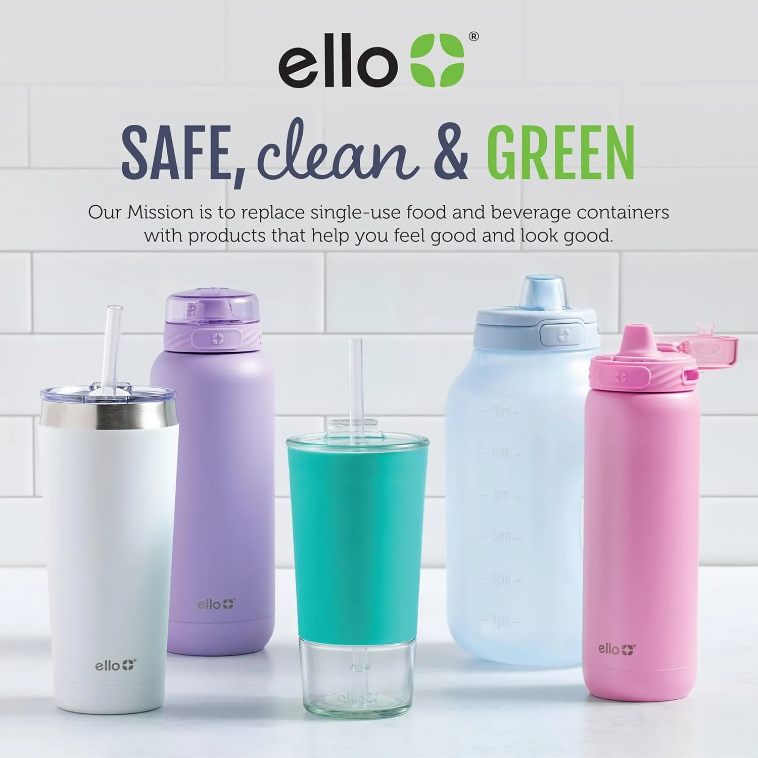 Ello Cooper 32oz Stainless Steel Water Bottle with 2 Lids Chug and Straw | Leak Proof | Double Walled and Vacuum Insulated | Built in Carry Loop | Dishwasher Safe | Gray