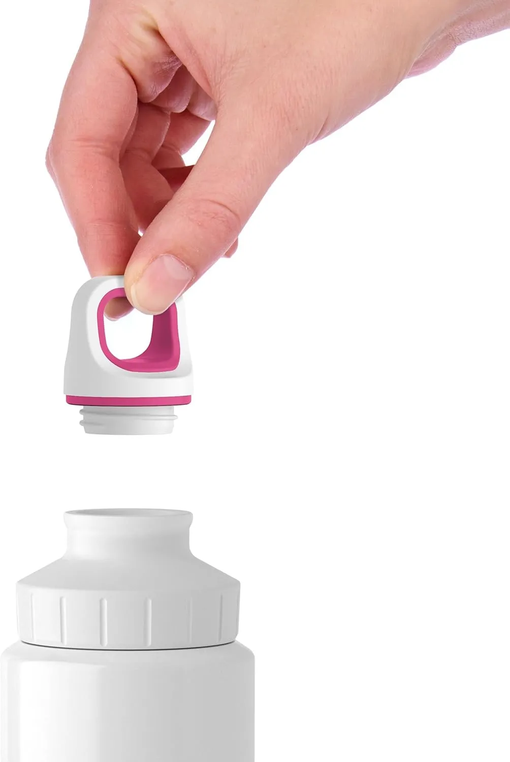 Emsa 518354 Drinking Bottle Drink2Go Light Steel | 0.6 L | Stainless Steel | Screw Cap | 100% Leak-Proof & Dishwasher Safe | Drop Pink