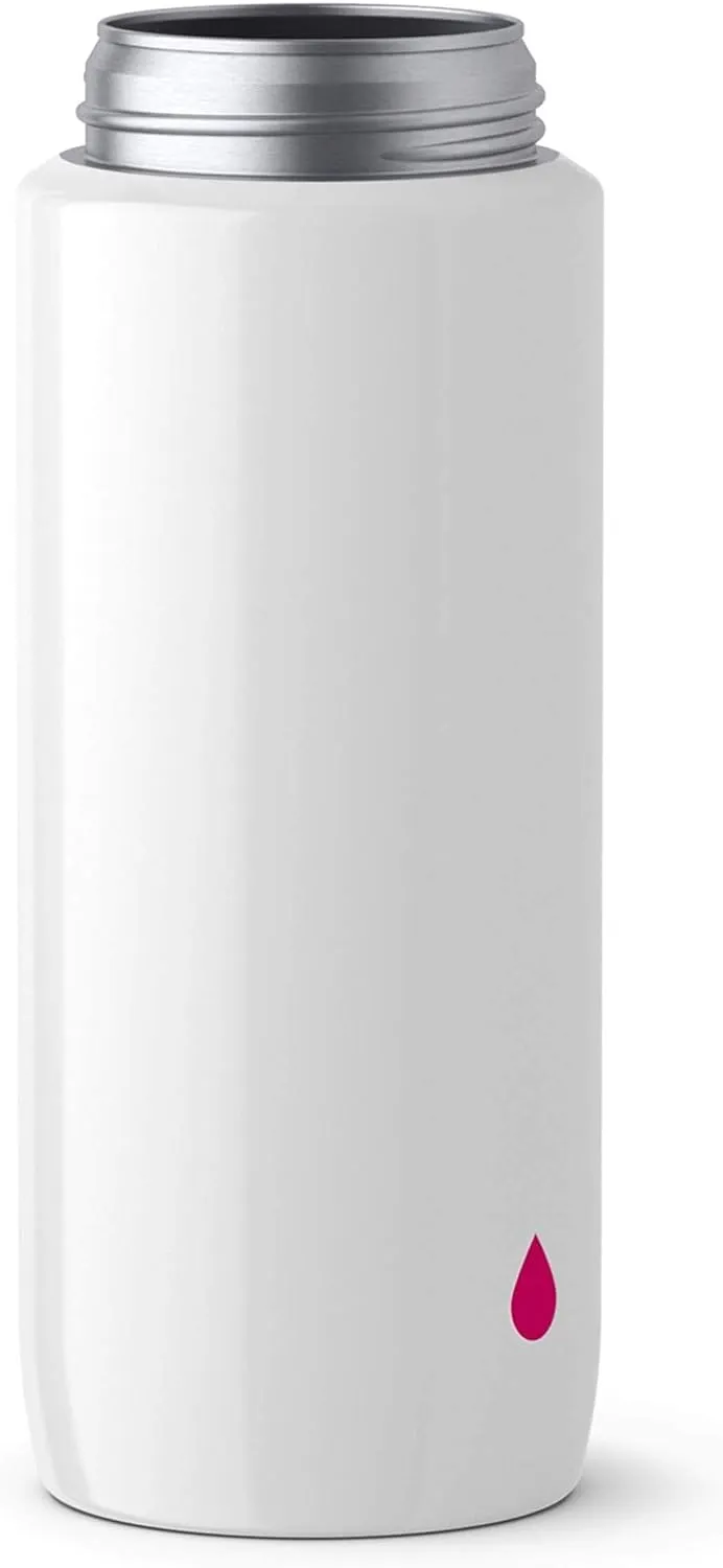Emsa 518354 Drinking Bottle Drink2Go Light Steel | 0.6 L | Stainless Steel | Screw Cap | 100% Leak-Proof & Dishwasher Safe | Drop Pink