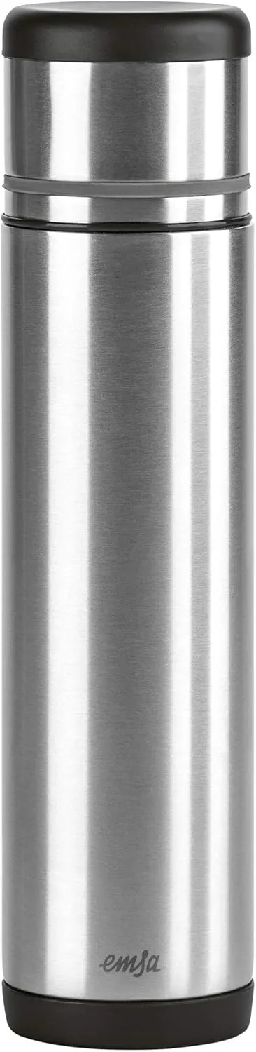 Emsa "Mobility" 25.4 oz Vacuum Flask, Black/Anthracite