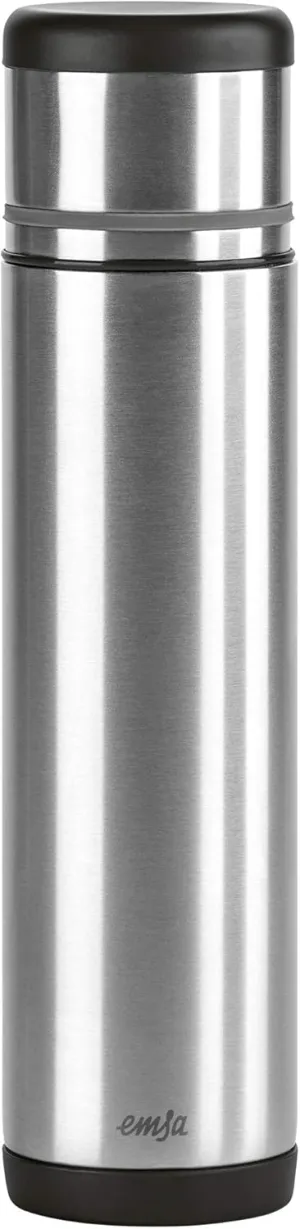 Emsa "Mobility" 25.4 oz Vacuum Flask, Black/Anthracite